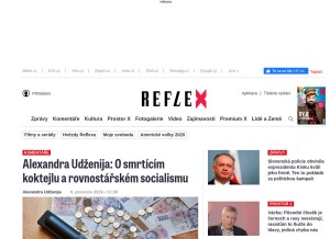 How reflex.cz looks like on a tablet such as an iPad.