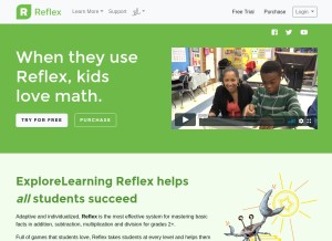 How reflexmath.com looks like on a tablet such as an iPad.
