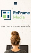How reframemedia.com looks like on a mobile device such as an iPhone.