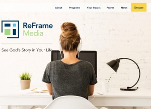 How reframemedia.com looks like on a tablet such as an iPad.
