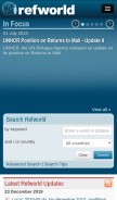 How refworld.org looks like on a mobile device such as an iPhone.