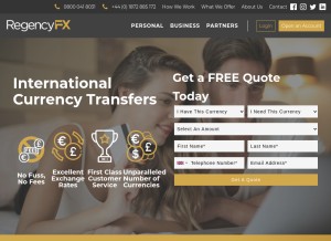 How regencyfx.com looks like on a tablet such as an iPad.