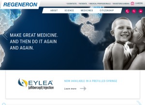 How regeneron.com looks like on a tablet such as an iPad.