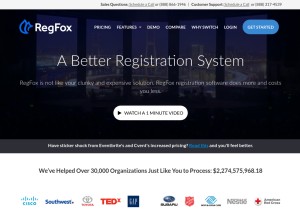 How regfox.com looks like on a tablet such as an iPad.