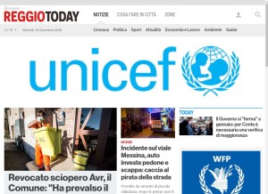 How reggiotoday.it looks like on a tablet such as an iPad.