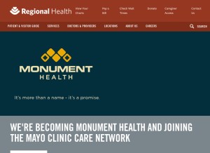How regionalhealth.com looks like on a tablet such as an iPad.