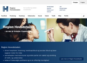 How regionh.dk looks like on a tablet such as an iPad.