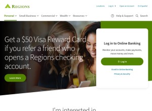 How regions.com looks like on a tablet such as an iPad.