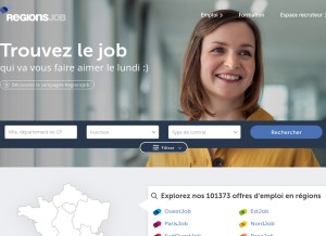How regionsjob.com looks like on a tablet such as an iPad.