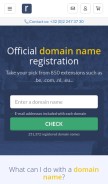 How register.eu looks like on a mobile device such as an iPhone.