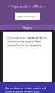 How registerednursern.com looks like on a mobile device such as an iPhone.