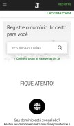 How registro.br looks like on a mobile device such as an iPhone.