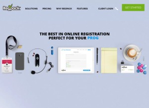 How regpacks.com looks like on a tablet such as an iPad.