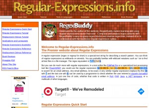 How regular-expressions.info looks like on a tablet such as an iPad.