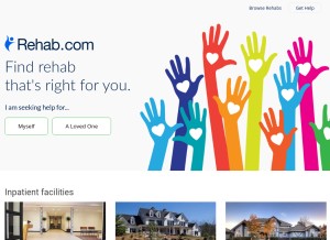 How rehab.com looks like on a tablet such as an iPad.