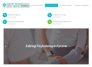 How rehabilitacjalancut.pl looks like on a tablet such as an iPad.
