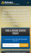 How rehabs.com looks like on a mobile device such as an iPhone.