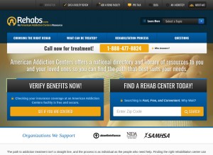 How rehabs.com looks like on a tablet such as an iPad.