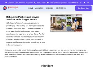 How rehousingpackers.com looks like on a tablet such as an iPad.