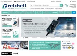 How reichelt.com looks like on a tablet such as an iPad.