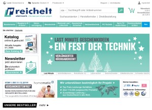 How reichelt.de looks like on a tablet such as an iPad.