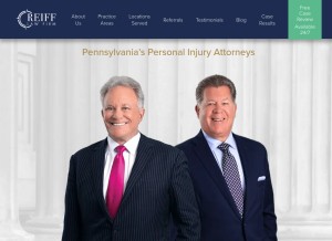 How reifflawfirm.com looks like on a tablet such as an iPad.