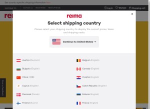 How reima.com looks like on a tablet such as an iPad.