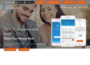 How reimbursify.com looks like on a tablet such as an iPad.