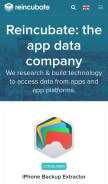How reincubate.com looks like on a mobile device such as an iPhone.