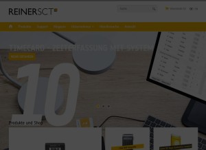 How reiner-sct.de looks like on a tablet such as an iPad.