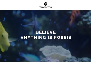 How reinvent.com looks like on a tablet such as an iPad.