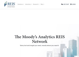 How reis.com looks like on a tablet such as an iPad.