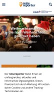 How reisereporter.de looks like on a mobile device such as an iPhone.