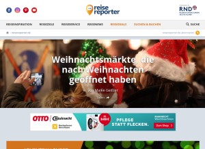 How reisereporter.de looks like on a tablet such as an iPad.