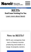 How reit.com looks like on a mobile device such as an iPhone.