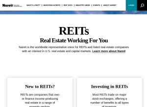 How reit.com looks like on a tablet such as an iPad.