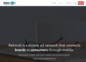 How rekmob.com looks like on a tablet such as an iPad.