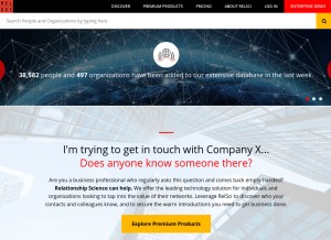 How relationshipscience.com looks like on a tablet such as an iPad.