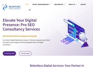 How relentlessdigitalservices.com looks like on a tablet such as an iPad.
