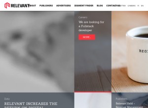 How relevant-digital.com looks like on a tablet such as an iPad.