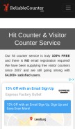 How reliablecounter.com looks like on a mobile device such as an iPhone.