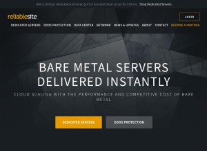 How reliablesite.net looks like on a tablet such as an iPad.