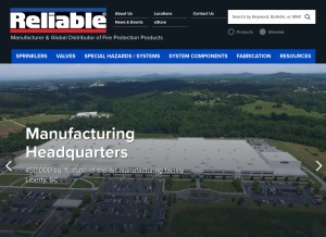 How reliablesprinkler.com looks like on a tablet such as an iPad.