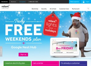 How reliant.com looks like on a tablet such as an iPad.
