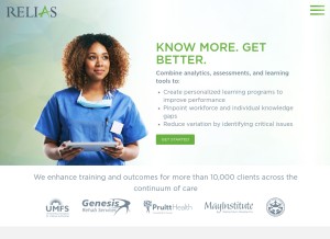 How relias.com looks like on a tablet such as an iPad.