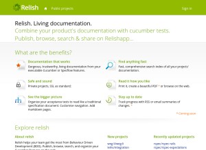 How relishapp.com looks like on a tablet such as an iPad.