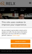 How relx.com looks like on a mobile device such as an iPhone.