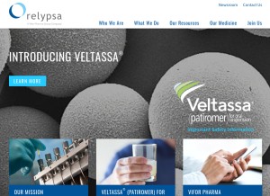 How relypsa.com looks like on a tablet such as an iPad.