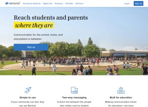 How remind.com looks like on a tablet such as an iPad.