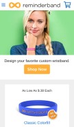 How reminderband.com looks like on a mobile device such as an iPhone.